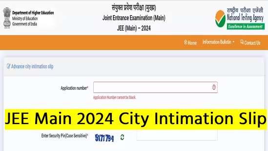 JEE Main 2024 City Intimation Slip